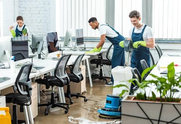 A sanitized and clean office breakroom
