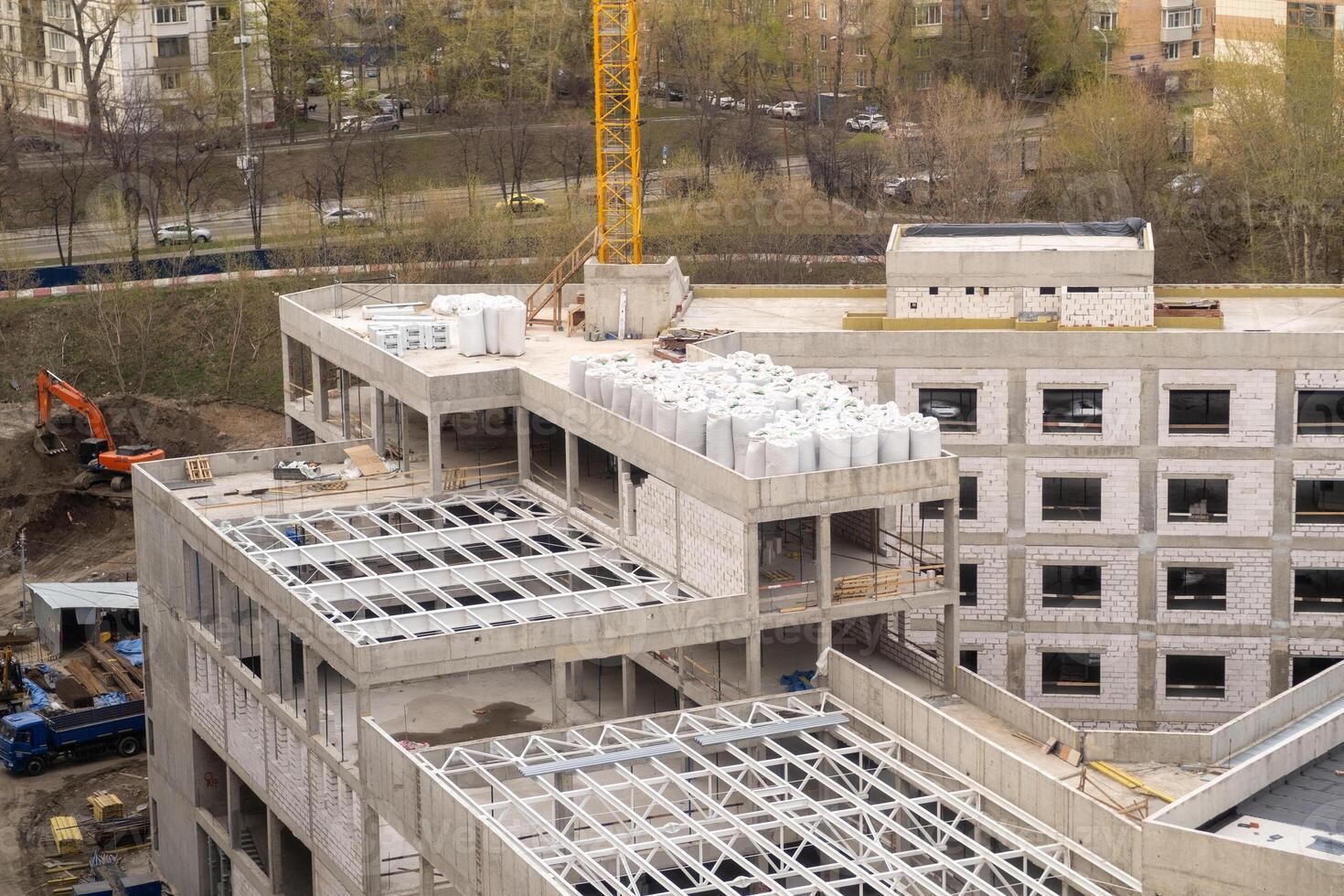 A modern building under construction