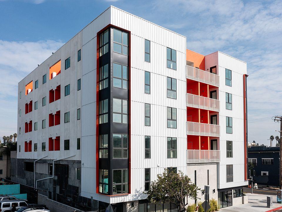 Completed modern residential building.